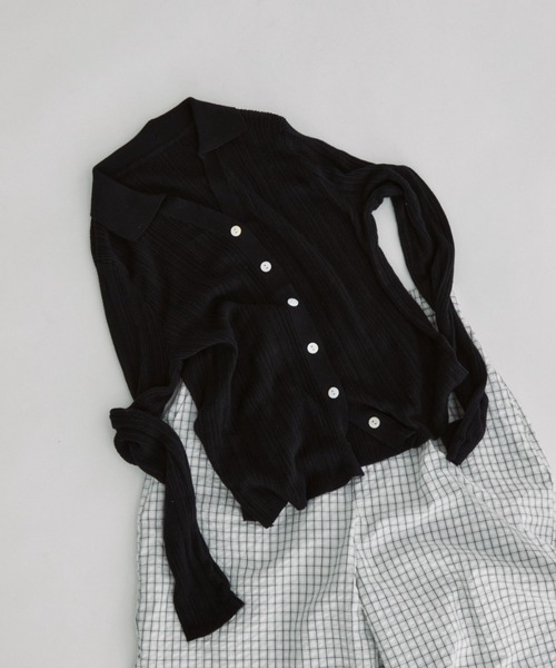 duei（デュイ）の「スキッパーリブシアーニットカーディガン（カーディガン/ボレロ・レディース・ホワイト/イエロー/ネイビー・FREE）」の19枚目の写真