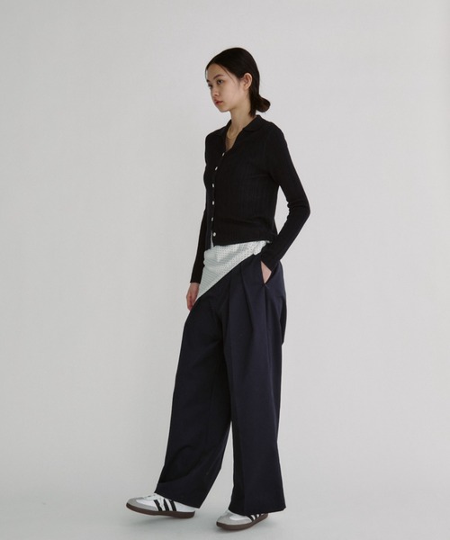 duei（デュイ）の「スキッパーリブシアーニットカーディガン（カーディガン/ボレロ・レディース・ホワイト/イエロー/ネイビー・FREE）」の7枚目の写真