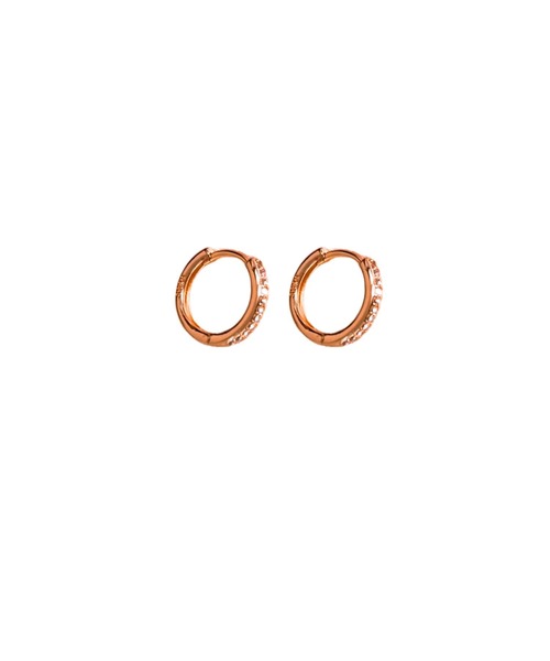Rennet(レネット)の「ストーンフープピアス(ピアス(両耳用)・レディース・ピンクゴールド/ゴールド/シルバー・X-SMALL/LARGE/MEDIUM/SMALL/XX-LARGE/X-LARGE/XX-SMALL)」の3枚目の写真