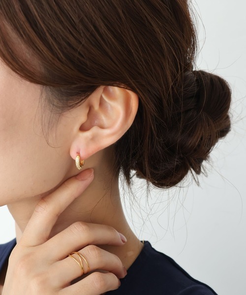 Rennet(レネット)の「ストーンフープピアス(ピアス(両耳用)・レディース・ピンクゴールド/ゴールド/シルバー・X-SMALL/LARGE/MEDIUM/SMALL/XX-LARGE/X-LARGE/XX-SMALL)」の9枚目の写真