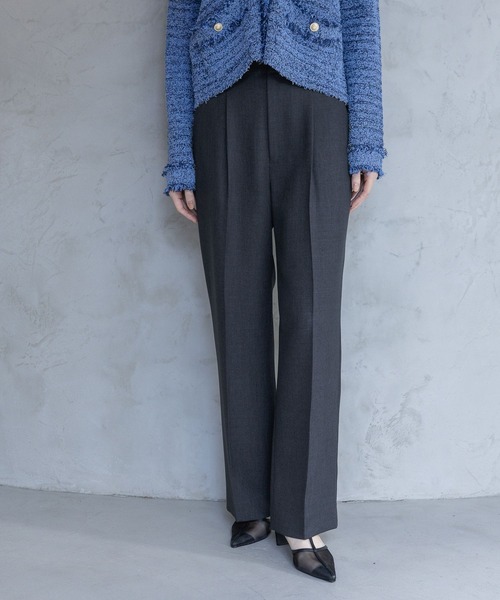 A part by（アパートバイ）の「LNTストレートパンツ（スラックス・レディース・ブラック系その他2/ネイビー/ベージュ・MEDIUM/SMALL）」の3枚目の写真