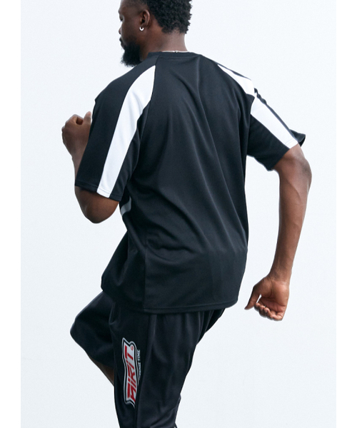 AIRIT(アイリット)の「カラー ブロック ジャージ Tシャツ AM1206 BK(Tシャツ/カットソー・メンズ・ブラック・FREE)」の3枚目の写真