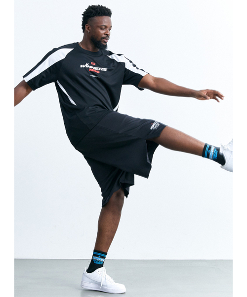 AIRIT(アイリット)の「カラー ブロック ジャージ Tシャツ AM1206 BK(Tシャツ/カットソー・メンズ・ブラック・FREE)」の4枚目の写真