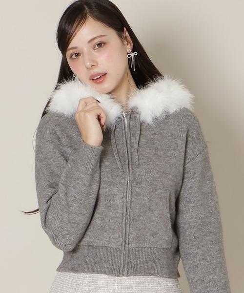 WILLSELECTION(ウィルセレクション)の「フードファーニットパーカー(パーカー・レディース・オフホワイト/ブラック/モカ/グレー・FREE)」の3枚目の写真