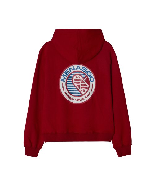 MENASOO(ミナス)の「Menasoo Hearttrack Hoodie_Red(パーカー・レディース・レッド・1/2)」の6枚目の写真
