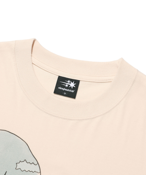 NICE GHOST CLUB(ナイスゴーストクラブ)の「ガールブロウイングシンボルビッグビッグTシャツ_ベージュ(NG2FMUT545A)(Tシャツ/カットソー・レディース・その他・S/M)」の3枚目の写真
