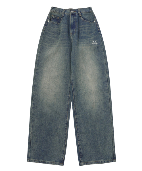 MUCENT(ムセント)の「マヨルカワイドデニム半バンディングウォッシングジーンズ 男女共用 (3カラー)(デニムパンツ・レディース・ライトグレー/ライトブルー/ブラック・SMALL/S/M/L/2XL/XL)」の12枚目の写真
