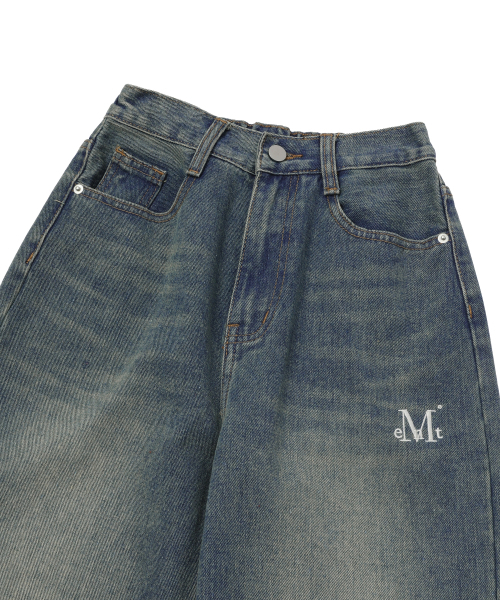 MUCENT(ムセント)の「マヨルカワイドデニム半バンディングウォッシングジーンズ 男女共用 (3カラー)(デニムパンツ・レディース・ライトグレー/ライトブルー/ブラック・SMALL/S/M/L/2XL/XL)」の14枚目の写真