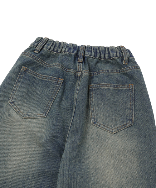 MUCENT(ムセント)の「マヨルカワイドデニム半バンディングウォッシングジーンズ 男女共用 (3カラー)(デニムパンツ・レディース・ライトグレー/ライトブルー/ブラック・SMALL/S/M/L/2XL/XL)」の15枚目の写真
