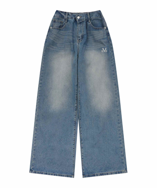 MUCENT(ムセント)の「マヨルカワイドデニム半バンディングウォッシングジーンズ 男女共用 (3カラー)(デニムパンツ・レディース・ライトグレー/ライトブルー/ブラック・SMALL/S/M/L/2XL/XL)」の16枚目の写真