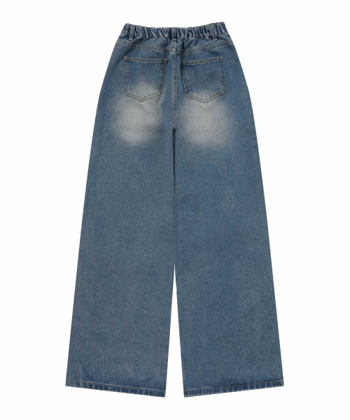 MUCENT(ムセント)の「マヨルカワイドデニム半バンディングウォッシングジーンズ 男女共用 (3カラー)(デニムパンツ・レディース・ライトグレー/ライトブルー/ブラック・SMALL/S/M/L/2XL/XL)」の17枚目の写真