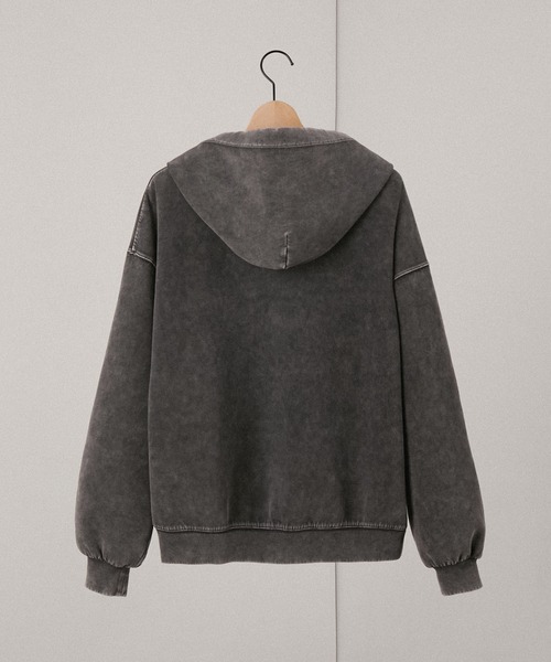 Alfred Alex（アルフレッドアレックス）の「【Alfred Alex】ヴィンテージ加工 グラデーション オーバーサイズ ダブルジップ ダンボール パーカー（パーカー・メンズ・グレー/グレー系/ブラック/ダークブラウン/ブラック系・M/L）」の7枚目の写真