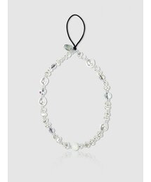 DESIGNSKIN（デザインスキン）の「ビーズハンドストラップ-ホワイト/パール（スマホグッズ）」