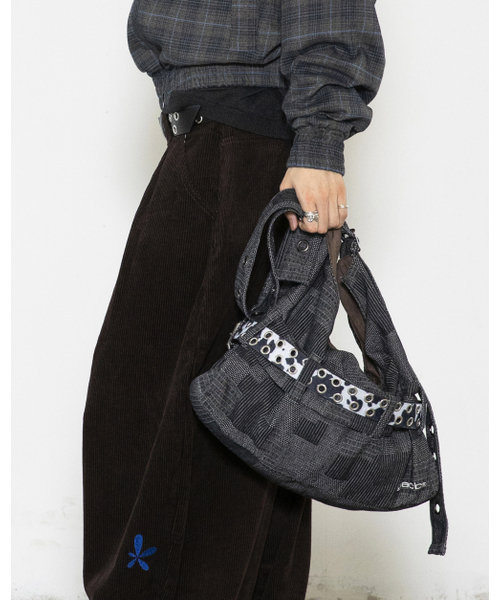 GLACK（グラック）の「GB009 ベルトディテールデニムショルダーバッグ (ブラック)（ショルダーバッグ・レディース・その他・FREE）」の4枚目の写真