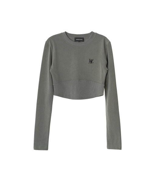WOOALONG(ウアロン)の「Rib waist long sleeve T-shirt - KHAKI(Tシャツ/カットソー・レディース・カーキ・M/S)」の1枚目の写真