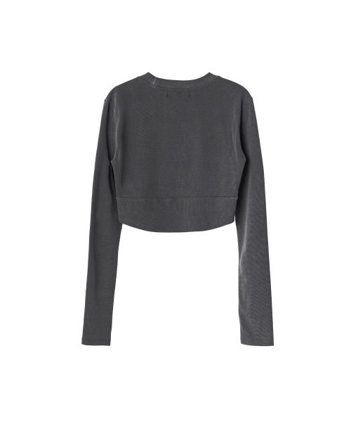 WOOALONG(ウアロン)の「Rib waist long sleeve T-shirt - KHAKI(Tシャツ/カットソー・レディース・カーキ・M/S)」の3枚目の写真