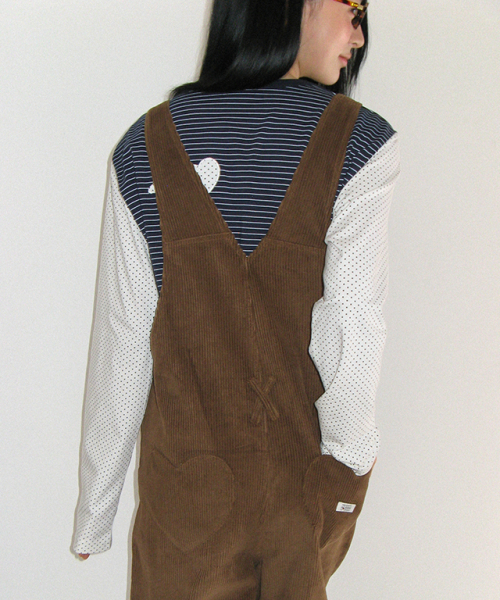 RONRON(ロンロン)の「BACK HEART POCKET CORDUROY OVERALLS BROWN(サロペット/オーバーオール・レディース・その他・FREE)」の3枚目の写真