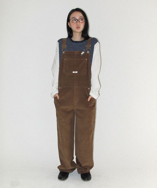 RONRON(ロンロン)の「BACK HEART POCKET CORDUROY OVERALLS BROWN(サロペット/オーバーオール・レディース・その他・FREE)」の5枚目の写真