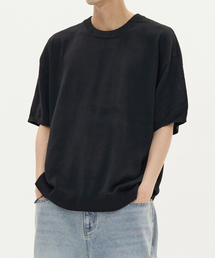 EXCONTAINER（エックスコンテナ）の「ラウンドネックハーフニット（ブラック）（ニット/セーター）」