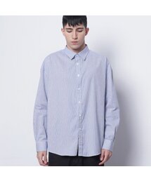 THE-ABON（エイボン）の「M421 stripe cotton over shirts blue（シャツ/ブラウス）」