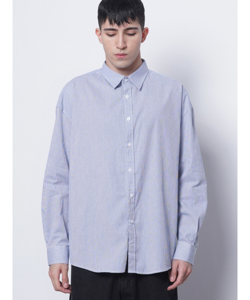 THE-ABON(エイボン)の「M421 stripe cotton over shirts blue(シャツ/ブラウス・メンズ・ブルー・FREE)」の5枚目の写真