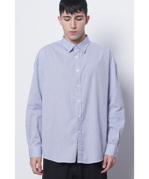 THE-ABON(エイボン)の「M421 stripe cotton over shirts blue(シャツ/ブラウス・メンズ・ブルー・FREE)」の6枚目の写真