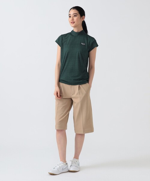 BEAMS GOLF（ビームスゴルフ）の「PURPLE LABEL / ドット柄 モックネックシャツ（Tシャツ/カットソー・レディース・ネイビー/グリーン・MEDIUM/SMALL/LARGE）」の3枚目の写真
