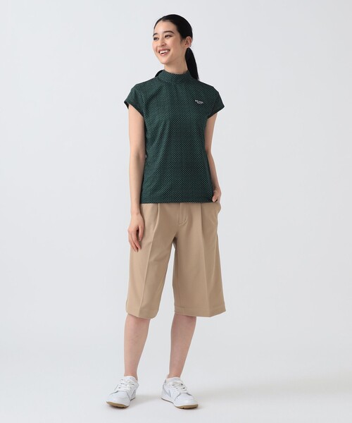 BEAMS GOLF（ビームスゴルフ）の「PURPLE LABEL / ドット柄 モックネックシャツ（Tシャツ/カットソー・レディース・ネイビー/グリーン・MEDIUM/SMALL/LARGE）」の4枚目の写真