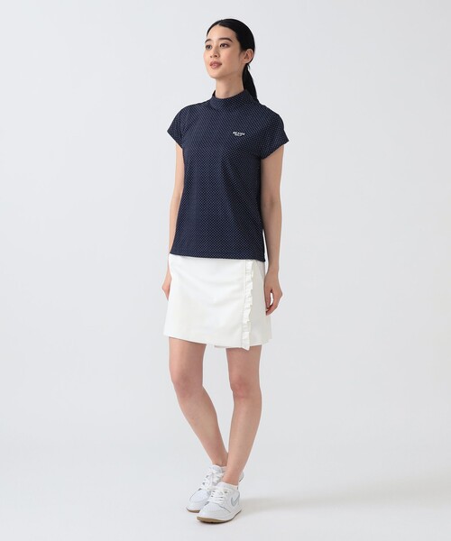 BEAMS GOLF（ビームスゴルフ）の「PURPLE LABEL / ドット柄 モックネックシャツ（Tシャツ/カットソー・レディース・ネイビー/グリーン・MEDIUM/SMALL/LARGE）」の7枚目の写真