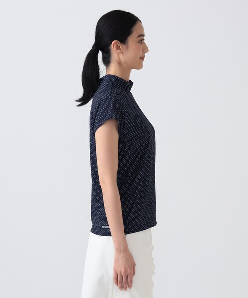 BEAMS GOLF（ビームスゴルフ）の「PURPLE LABEL / ドット柄 モックネックシャツ（Tシャツ/カットソー・レディース・ネイビー/グリーン・MEDIUM/SMALL/LARGE）」の14枚目の写真