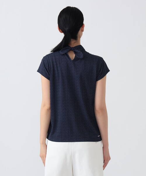 BEAMS GOLF（ビームスゴルフ）の「PURPLE LABEL / ドット柄 モックネックシャツ（Tシャツ/カットソー・レディース・ネイビー/グリーン・MEDIUM/SMALL/LARGE）」の15枚目の写真