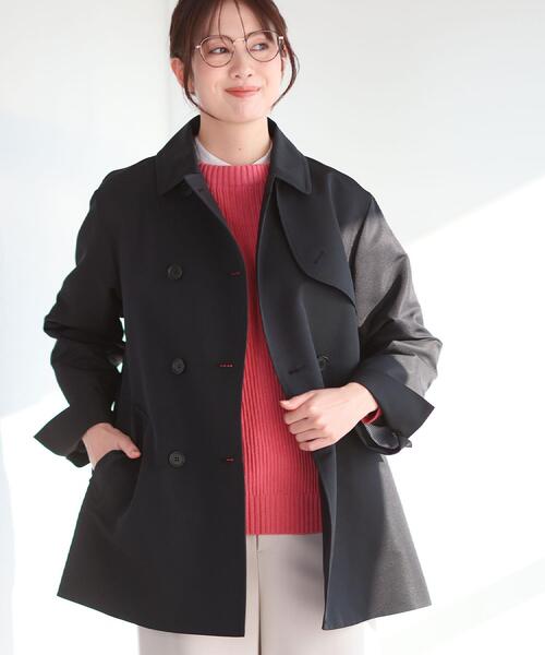 オン・オフ着回しやすい◎】ダブルブレストジャケット（ステンカラー