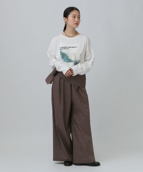 LEPSIM（レプシィム）の「サッシュベルトチェックパンツ　638766（その他パンツ・レディース・ネイビー/ブラウン・FREE）」の7枚目の写真