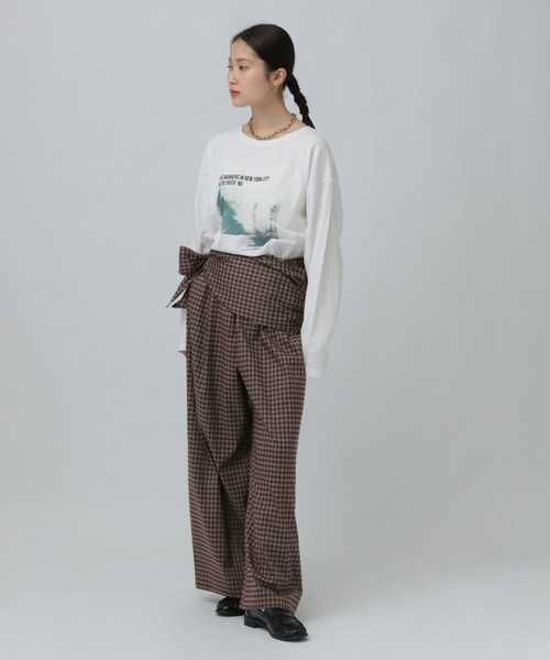 LEPSIM（レプシィム）の「サッシュベルトチェックパンツ　638766（その他パンツ・レディース・ネイビー/ブラウン・FREE）」の8枚目の写真