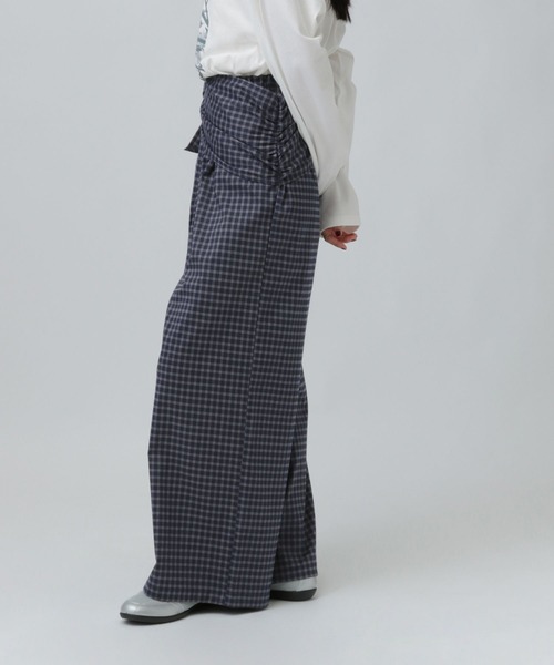 LEPSIM（レプシィム）の「サッシュベルトチェックパンツ　638766（その他パンツ・レディース・ネイビー/ブラウン・FREE）」の10枚目の写真