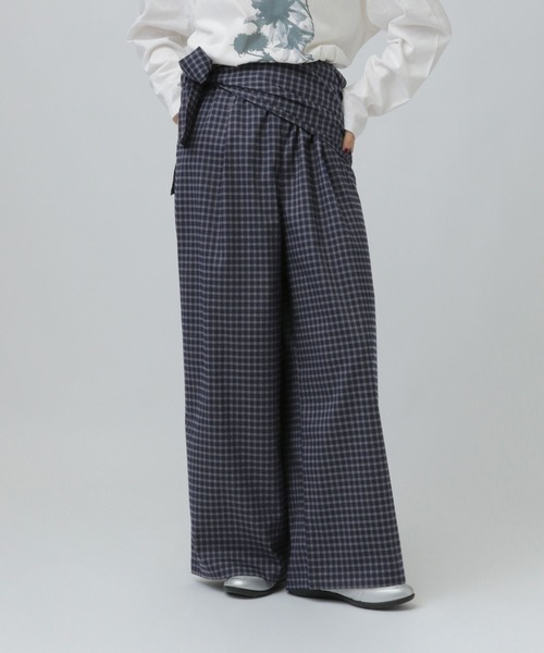 LEPSIM（レプシィム）の「サッシュベルトチェックパンツ　638766（その他パンツ・レディース・ネイビー/ブラウン・FREE）」の11枚目の写真