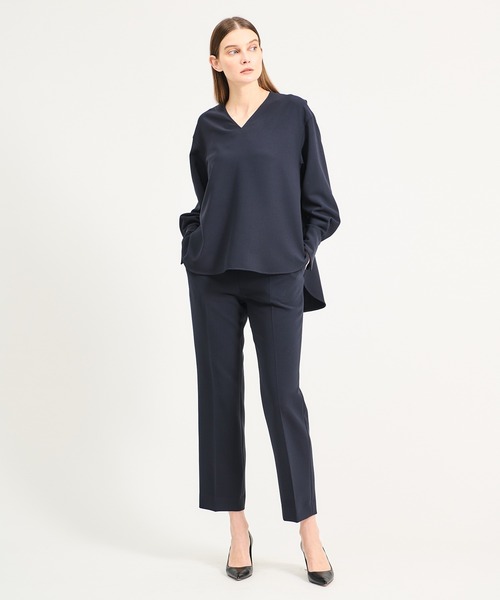 ESTNATION（エストネーション）の「ESTNATION / ダブルクロスVネックブラウス（シャツ/ブラウス・レディース・ネイビー/オフホワイト・38/36）」の17枚目の写真