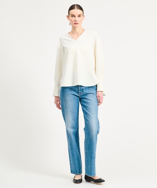 ESTNATION（エストネーション）の「ESTNATION / ダブルクロスVネックブラウス（シャツ/ブラウス・レディース・ネイビー/オフホワイト・38/36）」の19枚目の写真