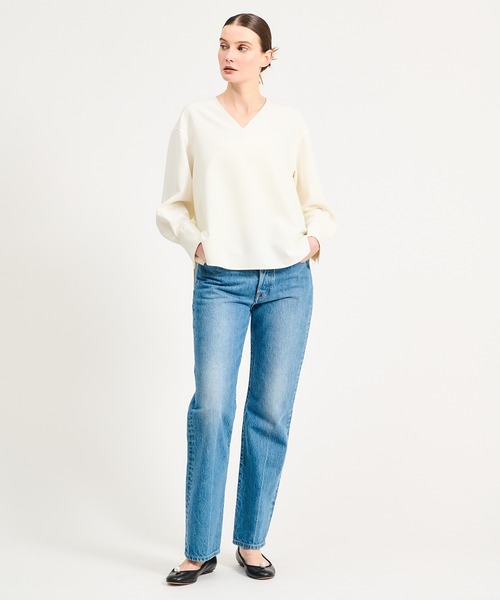 ESTNATION（エストネーション）の「ESTNATION / ダブルクロスVネックブラウス（シャツ/ブラウス・レディース・ネイビー/オフホワイト・38/36）」の20枚目の写真