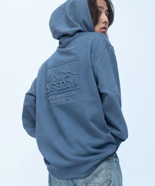 GERRY(ジェリー)の「GERRY (ジェリー) フルジップ パーカー エンボス加工 ロゴ刺繍(パーカー・メンズ・ブルー/ホワイト/ブラック・LL/M/L)」の3枚目の写真