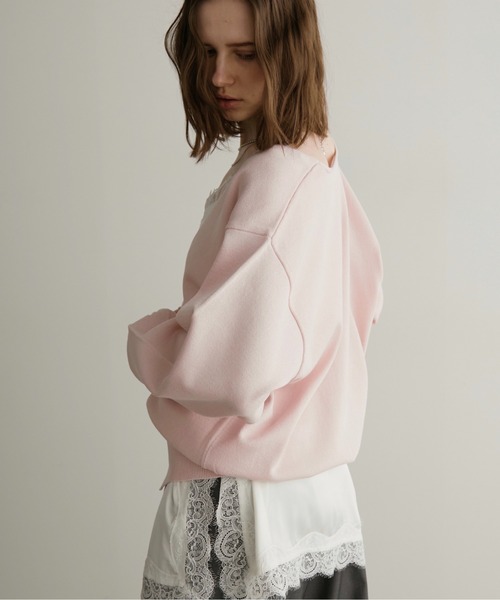 LOSCa（ロスカ）の「深Vネックブラウジングニット（ニット/セーター・レディース・ブラック/グリーン/ピンク・FREE）」の7枚目の写真