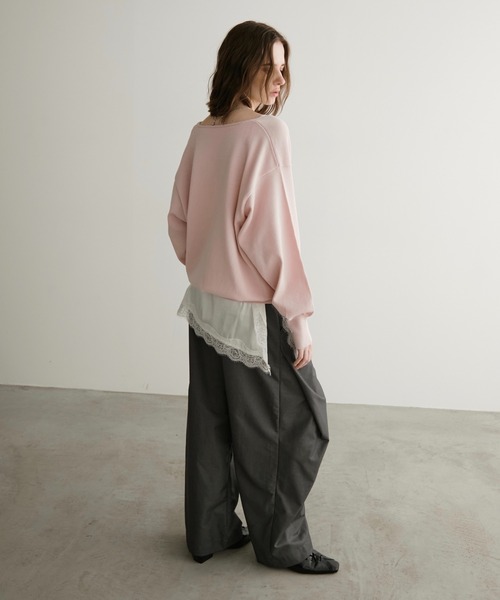 LOSCa（ロスカ）の「深Vネックブラウジングニット（ニット/セーター・レディース・ブラック/グリーン/ピンク・FREE）」の16枚目の写真