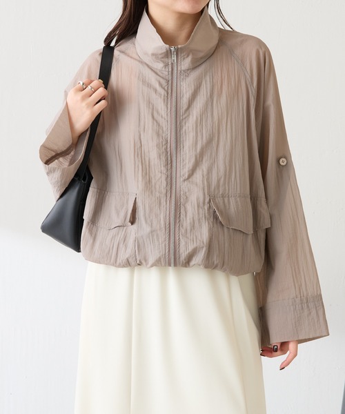 COLLAGE GALLARDAGALANTE（コラージュガリャルダガランテ）の「パッカブルスタンドネックブルゾン（マウンテンパーカー・レディース・グレー/ホワイト/ブラウン・FREE）」の16枚目の写真