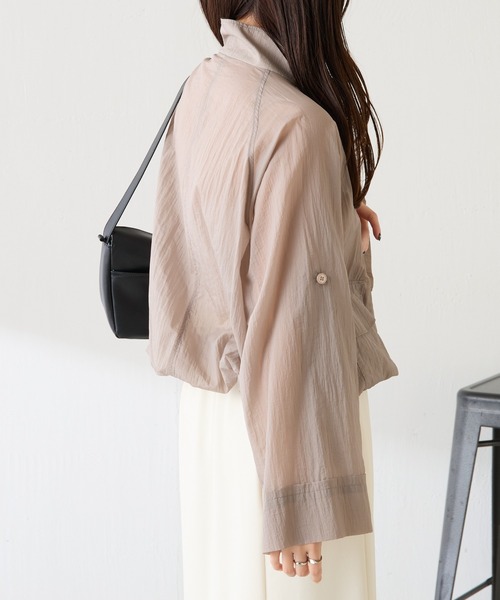 COLLAGE GALLARDAGALANTE（コラージュガリャルダガランテ）の「パッカブルスタンドネックブルゾン（マウンテンパーカー・レディース・グレー/ホワイト/ブラウン・FREE）」の19枚目の写真