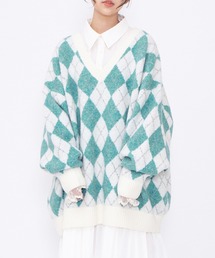 PUNYUS | アーガイルVネックニット(ニット/セーター)