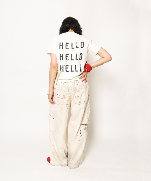 GO TO HOLLYWOOD（ゴートゥーハリウッド）の「HELLO Tee（Tシャツ/カットソー・レディース・グレー/ホワイト・L/M）」の9枚目の写真