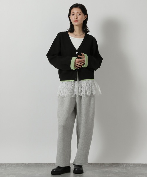 LAKOLE（ラコレ）の「配色Vネックカーディガン / 648319（カーディガン/ボレロ・レディース・イエロー/ベージュ/グレー/ブラック・FREE）」の5枚目の写真