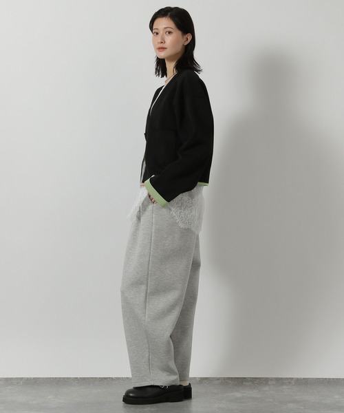 LAKOLE（ラコレ）の「配色Vネックカーディガン / 648319（カーディガン/ボレロ・レディース・イエロー/ベージュ/グレー/ブラック・FREE）」の6枚目の写真