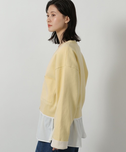 LAKOLE（ラコレ）の「配色Vネックカーディガン / 648319（カーディガン/ボレロ・レディース・イエロー/ベージュ/グレー/ブラック・FREE）」の11枚目の写真