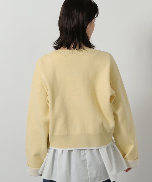 LAKOLE（ラコレ）の「配色Vネックカーディガン / 648319（カーディガン/ボレロ・レディース・イエロー/ベージュ/グレー/ブラック・FREE）」の12枚目の写真